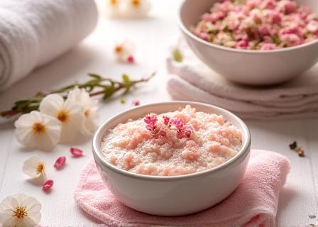 Trattamento corpo con ingredienti naturali primaverili.